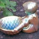 Zsolnay Pottery Eosin Girl with Basket Figurine 1968+ Sinko Pecs Hungary