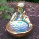 Zsolnay Pottery Eosin Girl with Basket Figurine 1968+ Sinko Pecs Hungary