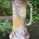 Noritake Nippon Praying Mantis Ceramic Tankard Moriage Decoration 10.5