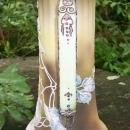 Noritake Nippon Praying Mantis Ceramic Tankard Moriage Decoration 10.5