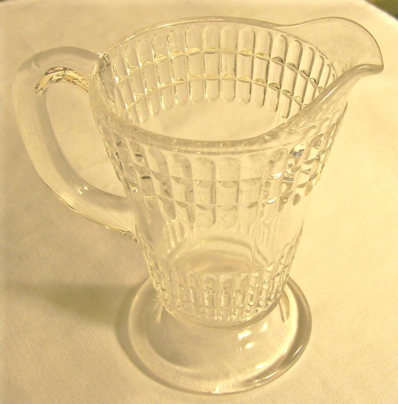Columbia Double Beetle Band Creamer Early American Pressed Pattern Glass