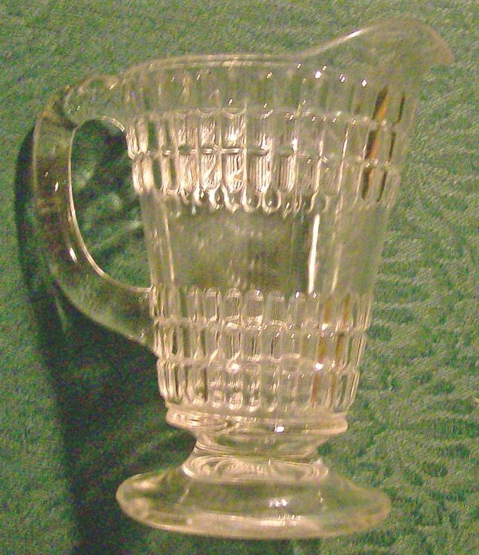 Columbia Double Beetle Band Creamer Early American Pressed Pattern Glass