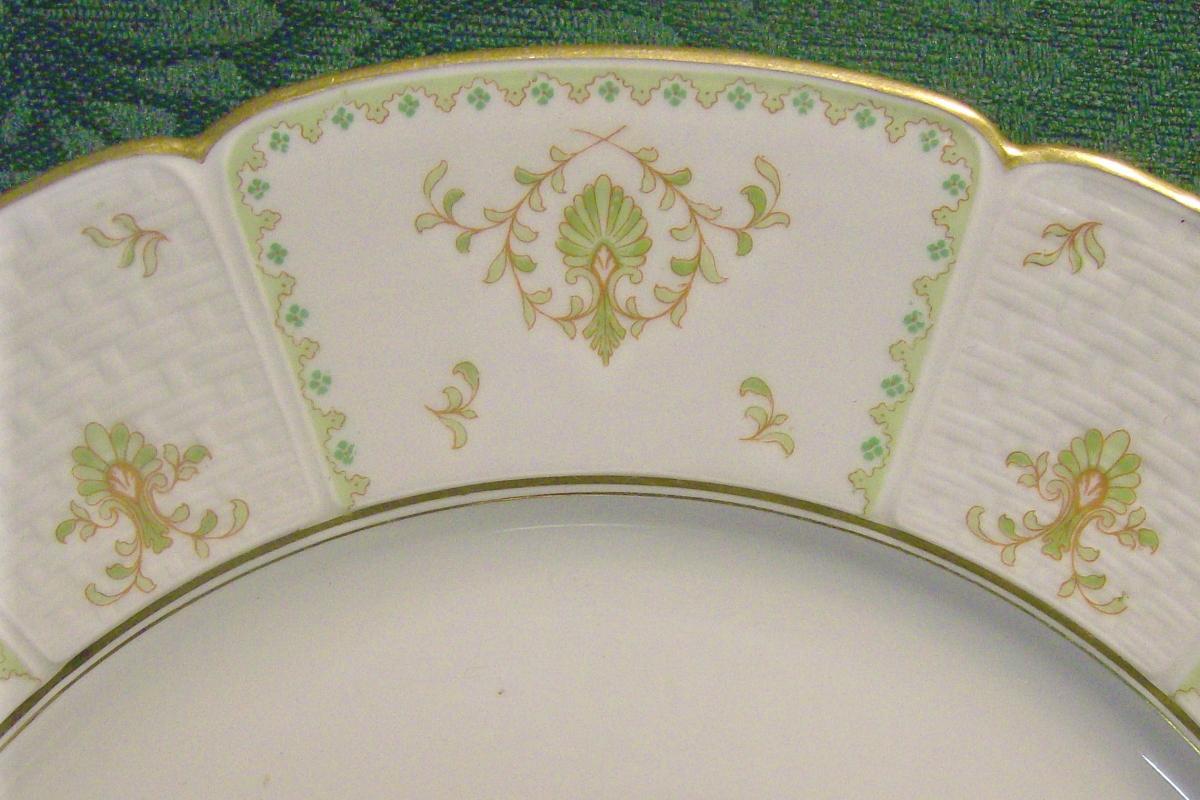 Gerard Dufraisseix & Abbot Limoges Plate Basketweave Border Ca 1941 9 7/8