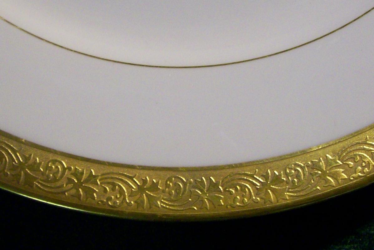 T&V Limoges Gold-Encrusted Plate Early 1900's