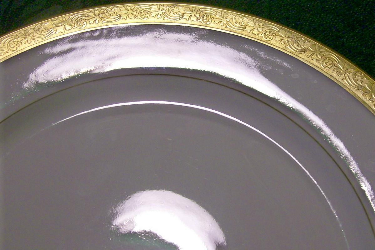 T&V Limoges Gold-Encrusted Plate Early 1900's