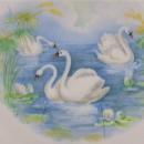 Swan Decal Cake Plate: Early 1900's