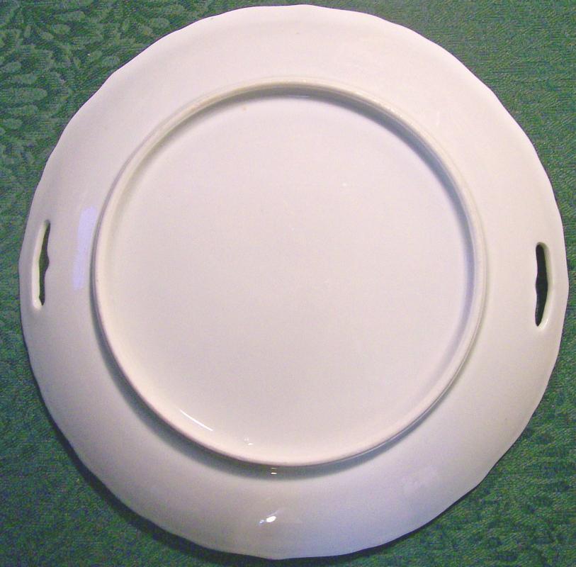 Swan Decal Porcelain Cake Plate Early 1900's 9.25