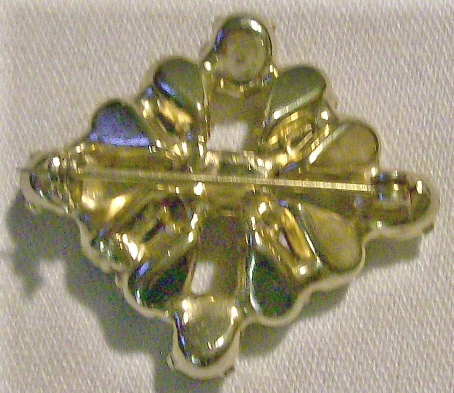 Purple Hearts Rhinestone Concave Pin True Vintage