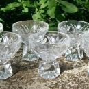 Lead Crystal Salt Cellar Set: Hexagonal Pedestal Base