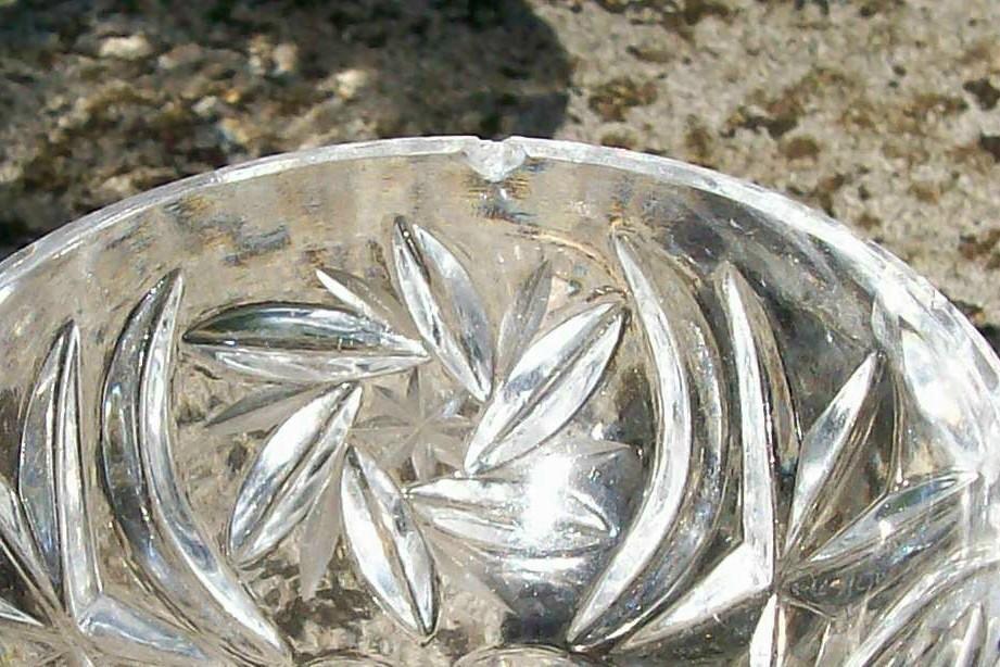 Lead Crystal Salt Cellar Set: Hexagonal Pedestal Base