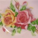 Enesco/Japan Miniature Ceramic Cup & Saucer: Octagon with Roses