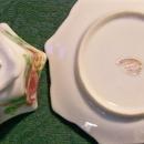Enesco/Japan Miniature Ceramic Cup & Saucer: Octagon with Roses