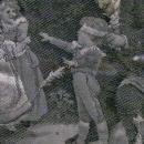 Stevengraph Woven Silk Children Playing Blind Man's Bluff B&W 3