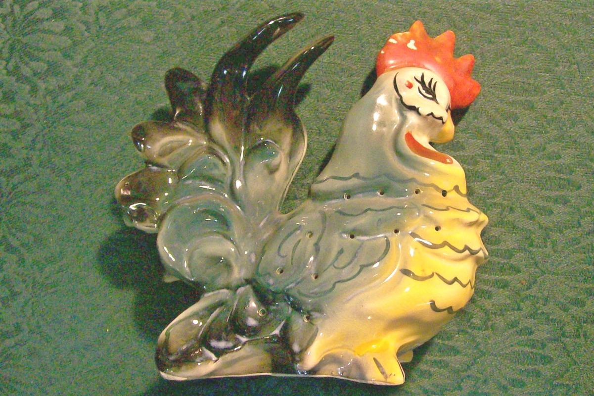 Rooster Ceramic Hors D'Oeuvre Pick Holder 1930's-50's