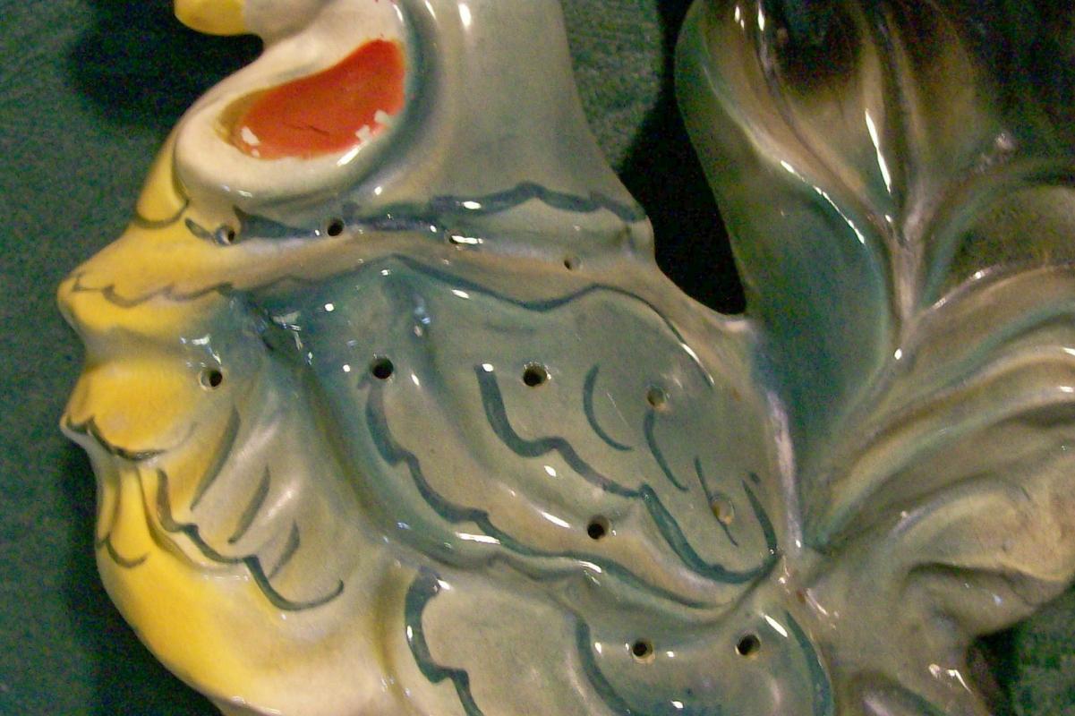 Rooster Ceramic Hors D'Oeuvre Pick Holder 1930's-50's