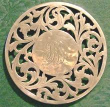 Merrill Shops Sterling Silver Trivet with Monogram