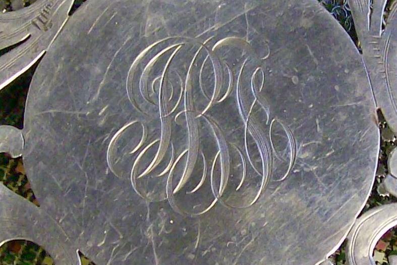 Merrill Shops Sterling Silver Trivet with Monogram