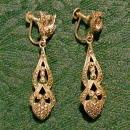 Sterling Silver & Marcasite Drop Earrings: 1920's- 30's Screw-Back 2