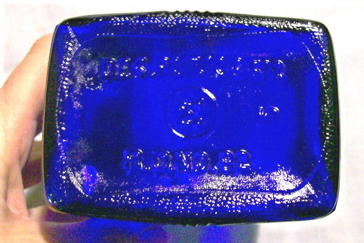 Art Deco Bottle: Cobalt Blue