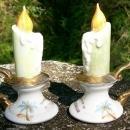 Florida Souvenir Ceramic Salt & Pepper Shakers Colonialware Flaming Candlesticks