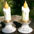 Florida Souvenir Ceramic Salt & Pepper Shakers Colonialware Flaming Candlesticks