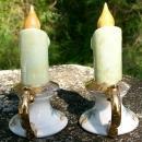 Florida Souvenir Ceramic Salt & Pepper Shakers Colonialware Flaming Candlesticks