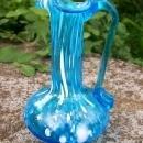 Pilgrim Spatter Glass Pitcher in Blue