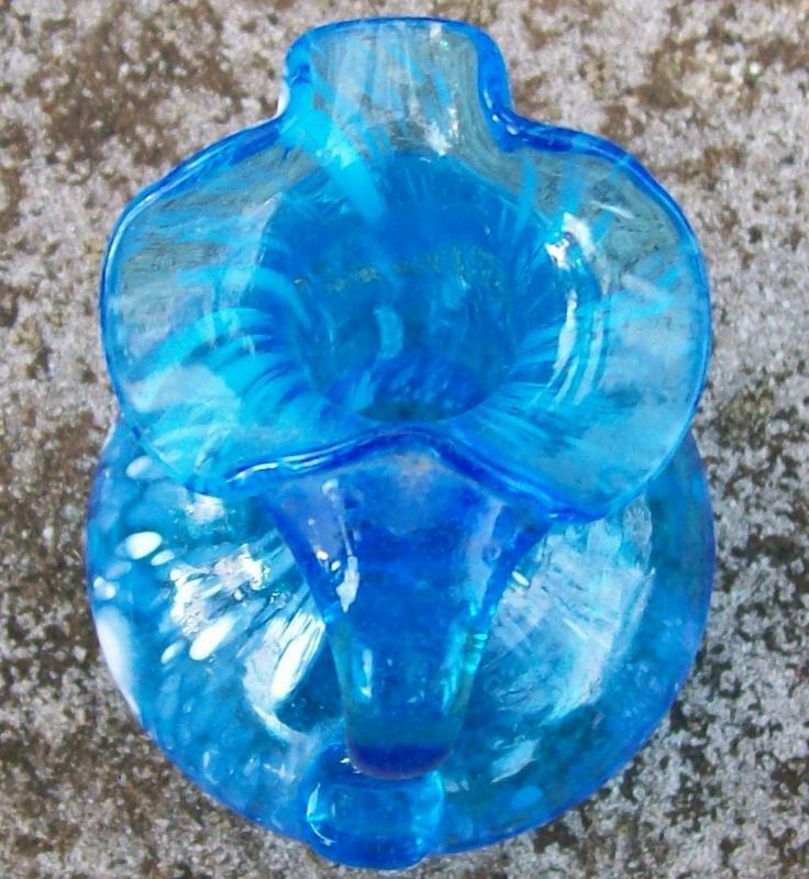 Pilgrim Spatter Glass Pitcher in Blue