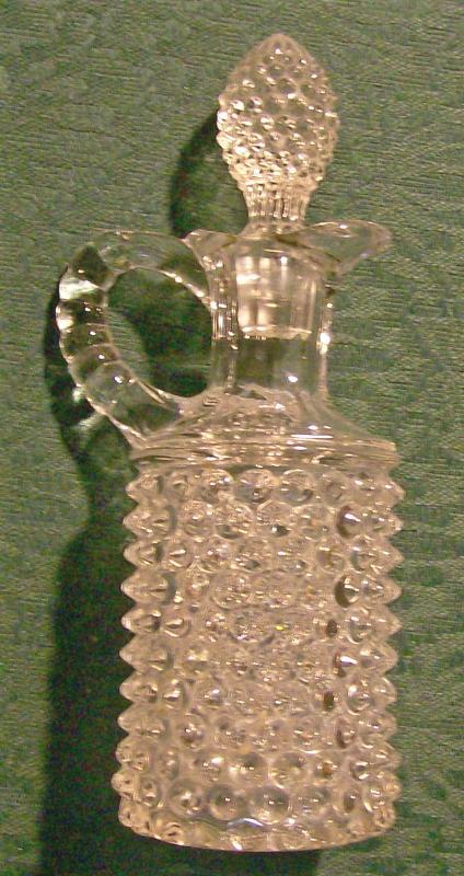 Albany Model Flint Clear Glass Dew Drop Cruet with Stopper 1890's