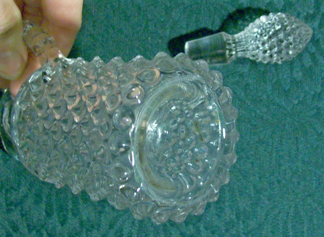Albany Model Flint Clear Glass Dew Drop Cruet with Stopper 1890's
