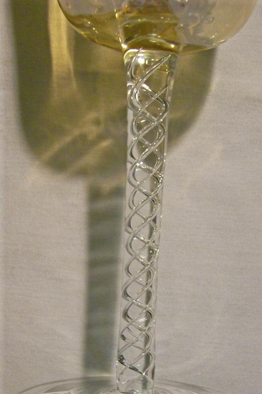 Carnival Glass Goblet with Airtwist Stem