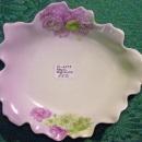 Royal Bayreuth Porcelain Leaf Dish Green/Lavender Florals: P.T. Germany