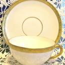 Royal Bayreuth Gold Encrusted Cup & Saucer: Grapevine Motif ROB24
