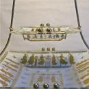 Aldon Bent-Glass Server: Two-Tier with Greek Figures
