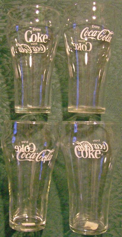 Coca-Cola Glass Tumbler Set of 4: Soda Fountain 1950's-60's