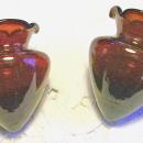 Ruby Red Glass Epergne Vase Pair: Early 1900's