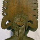Tropical Hardwood Carving: Bust of Woman with Headdress