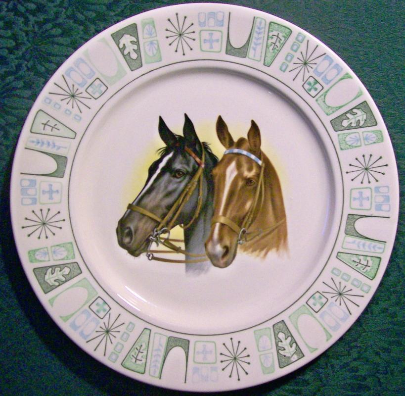Horse Decal Ceramic Plate Taylor, Smith & Taylor