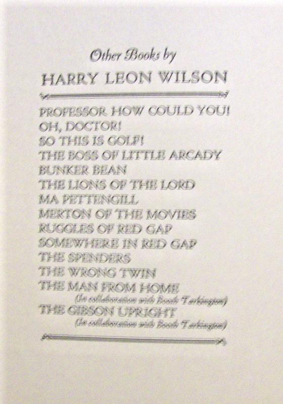 Harry Leon Wilson Book Pair: