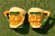 Miniature Toby-style Ceramic Salt & Pepper Shakers: 1930's Japan