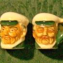 Miniature Toby-style Ceramic Salt & Pepper Shakers: 1930's Japan