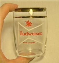 Budweiser Beer Barrel Taster Glass: 1950's Bow-Tie