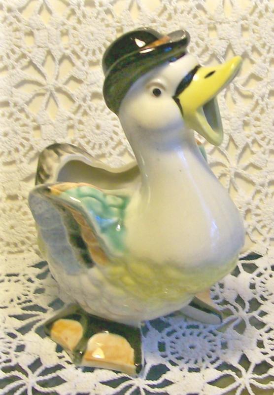 Duck Figural Ceramic Cream Pitcher 1930's Japan Anthropomorphic