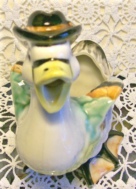 Duck Figural Ceramic Cream Pitcher 1930's Japan Anthropomorphic