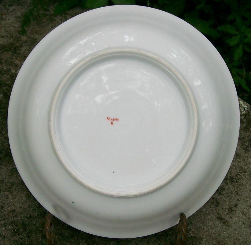 Bavarian Art Nouveau/Deco Ceramic Bowl Flower Comport Center with Green & Yellow Luster Trim
