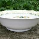 Bavarian Art Nouveau/Deco Ceramic Bowl Flower Comport Center with Green & Yellow Luster Trim