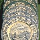 Royal Warwick Lochs of Scotland Ceramic Plate Set of 6 Blue & White 9.75