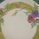 Thomas Bavaria Pansy Flower Ceramic Plate with Wide Gold Band Early 1900's