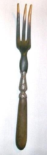 1800's Animal Horn & Wood Serving Fork 10