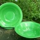 Laughlin Harlequin Medium Green 36s Oatmeal Ceramic Bowl 6.5